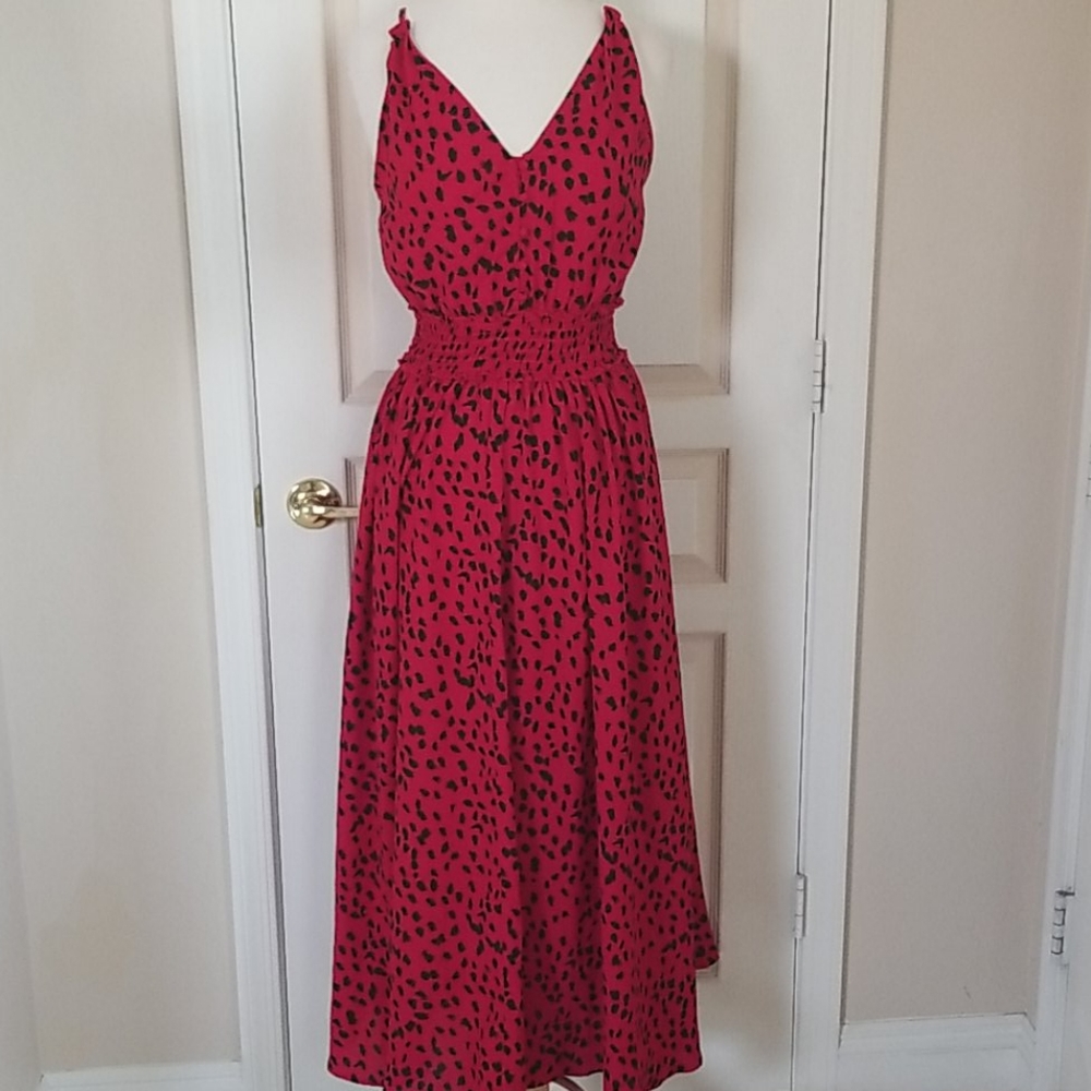 Red Animal Print Maxi nwot